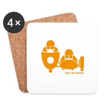 BASSET LOGO orange - Untersetzer (4er-Set) - Weiß - Vorne