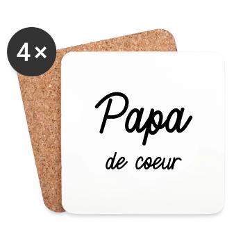 papade coeur - Dessous de verre (lot de 4) - blanc - Devant