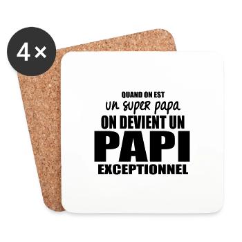 PAPI EXCEPTIONNEL - Dessous de verre (lot de 4) - blanc - Devant