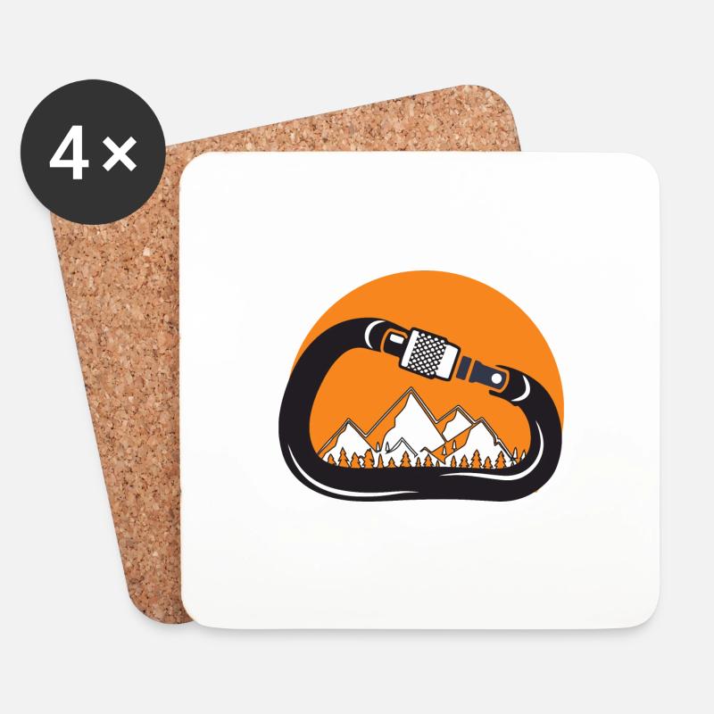 Rock Climbing - Coasters (set of 4) - white