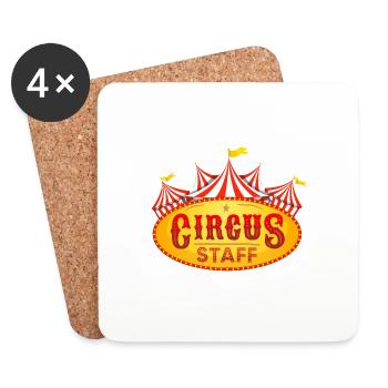 Circus Party I Carnival Party I Circus Staff - Coasters (set of 4) - white - Front