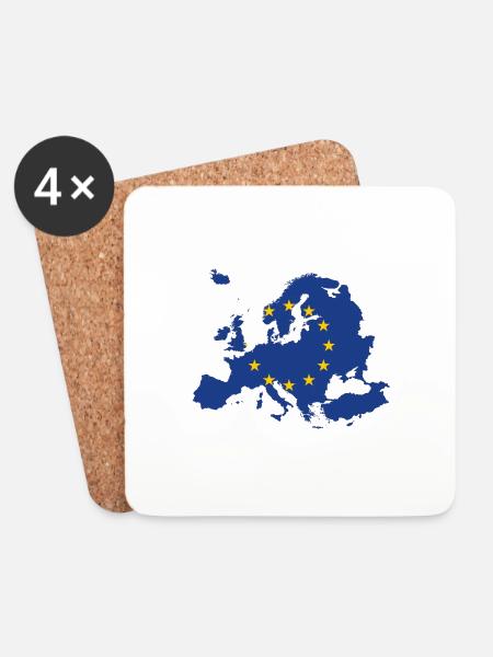 Europa - Untersetzer (4er-Set) - Weiß