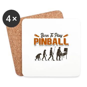Evolution Born To Play Pinball / Flipper Flippern - Coasters (set of 4) - white - Front