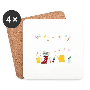 Garten Mama Kleingarten Anfänger Kleingärtnerin - Untersetzer (4er-Set) - Weiß - Vorne
