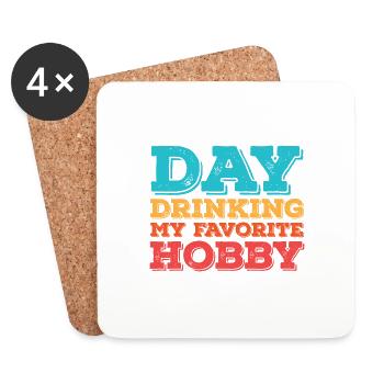 Day drinking my favorite hobby - Coasters (set of 4) - white - Front