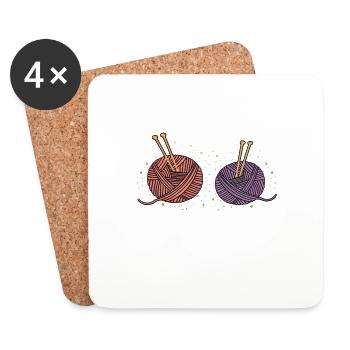 Nicht jetzt Schatz ich stricke Hobby Geschenk - Untersetzer (4er-Set) - Weiß - Vorne