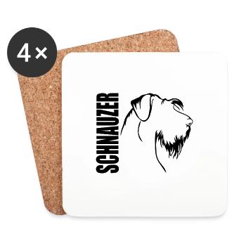 SCHNAUZER Profil Hunde Hund Wilsigns - Untersetzer (4er-Set) - Weiß - Vorne