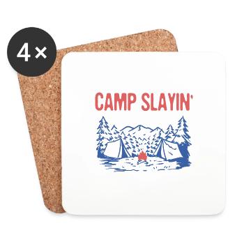 Camp Slayin' Hiking Camping Hiker Camper Funny - Untersetzer (4er-Set) - Weiß - Vorne