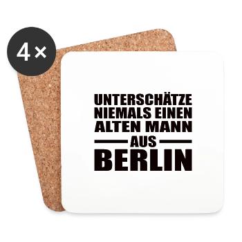 Berlin Mann Berliner Rentner Vater Geschenk - Untersetzer (4er-Set) - Weiß - Vorne