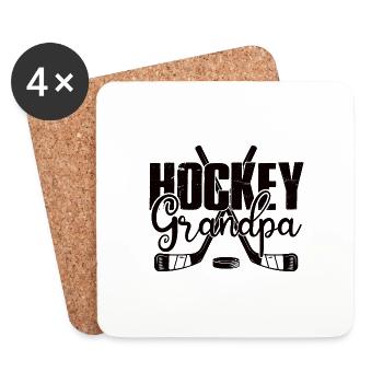 Hockey sur gazon Grand-père Légende Hockey sur glace Hockey en salle - Dessous de verre (lot de 4) - blanc - Devant