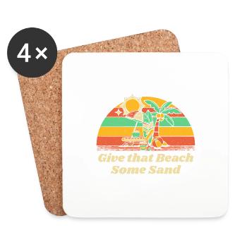 Donnez à cette plage de l’humour drôle d’amis de sable - Dessous de verre (lot de 4) - blanc - Devant