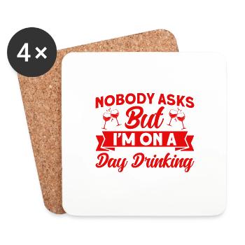 Party Beach Wine Glasses Drinking Gift - Coasters (set of 4) - white - Front