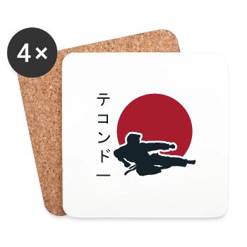 Taekwondo Kampfkunst. Taekwondo Geschenk. Japan - Untersetzer (4er-Set) - Weiß - Vorne
