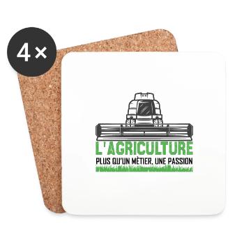 L'agriculture plus qu'un métier, une passion. - Dessous de verre (lot de 4) - blanc - Devant