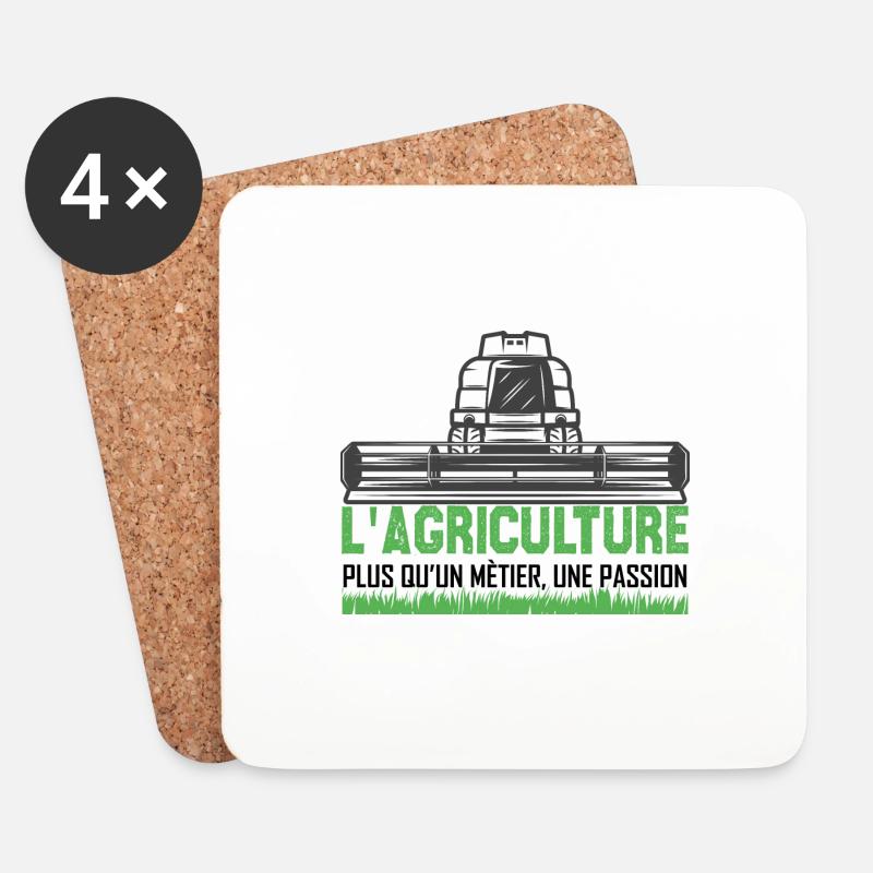L'agriculture plus qu'un métier, une passion. - Dessous de verre (lot de 4) - blanc