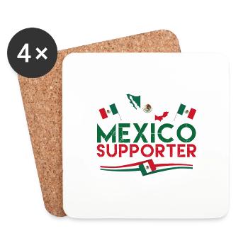 fan of Mexico supporter. Supporter of Mexico. - Coasters (set of 4) - white - Front