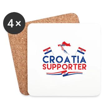 Croatia supporter. fan de Croatie. the Vatreni. - Dessous de verre (lot de 4) - blanc - Devant