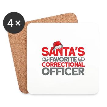 Prison guard Correctional officer Handcuffs - Coasters (set of 4) - white - Front