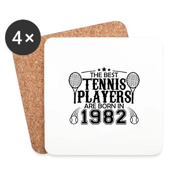 1982 Tennisspieler Geschenk Tennisspieler 1982 - Untersetzer (4er-Set) - Weiß - Vorne