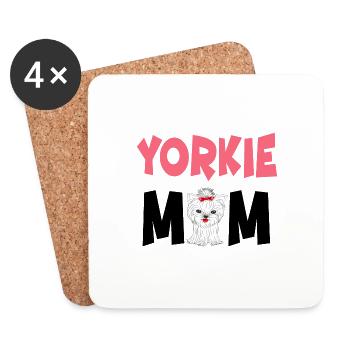 Proud To Be A Yorkie Mom - Coasters (set of 4) - white - Front