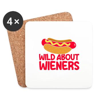 Crazy Viennese Hot Dog Gift - Coasters (set of 4) - white - Front