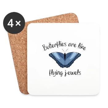 BUTTERFLIES ARE LIKE FLYING JEWELS - Untersetzer (4er-Set) - Weiß - Vorne