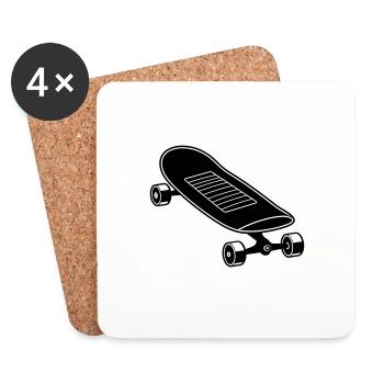 Skateboard - Untersetzer (4er-Set) - Weiß - Vorne
