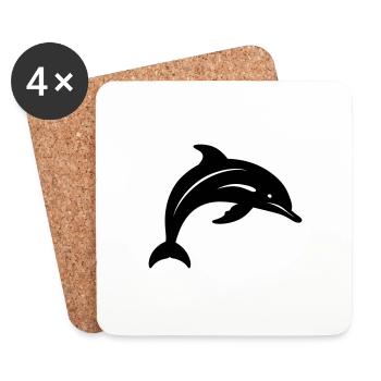 Dolphin - Coasters (set of 4) - white - Front