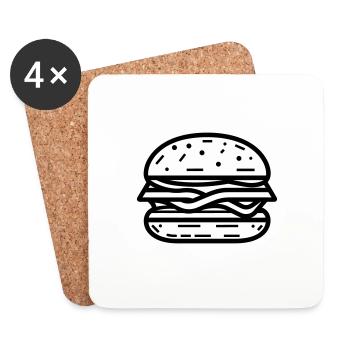 Hamburger - Untersetzer (4er-Set) - Weiß - Vorne