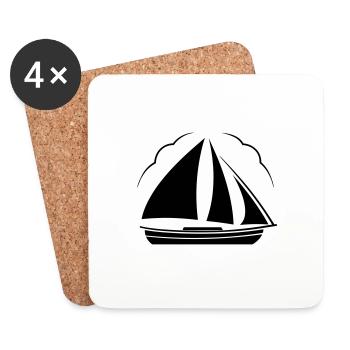 Segelboot - Untersetzer (4er-Set) - Weiß - Vorne