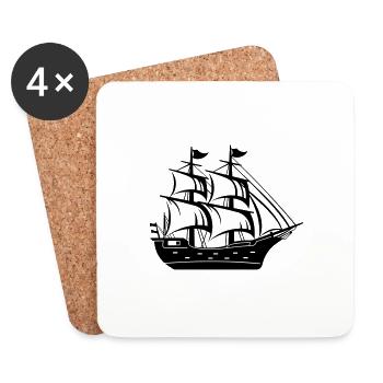 Pirate ship - Coasters (set of 4) - white - Front