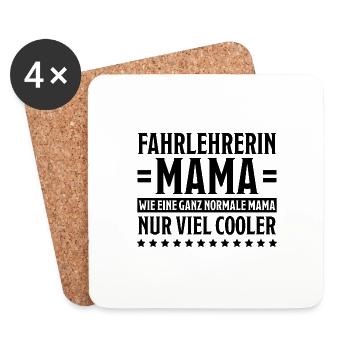Fahrlehrerin Fahrschule Fun Fahrlehrerin Geschenk - Untersetzer (4er-Set) - Weiß - Vorne