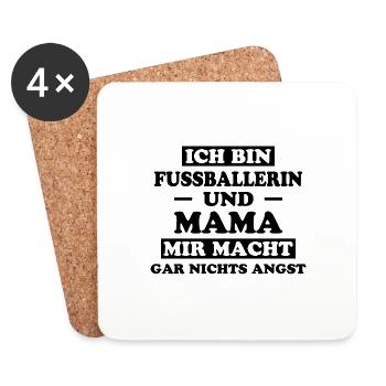Fußballerin Spruch Lustiges Fußballerin Geschenk - Untersetzer (4er-Set) - Weiß - Vorne