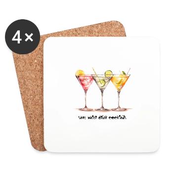 Witziger Spruch Spare Wasser - Trinke Cocktails - Untersetzer (4er-Set) - Weiß - Vorne