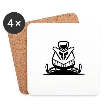 snowmobile - Coasters (set of 4) - white - Front