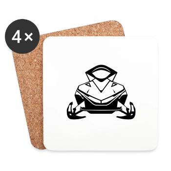snowmobile - Coasters (set of 4) - white - Front