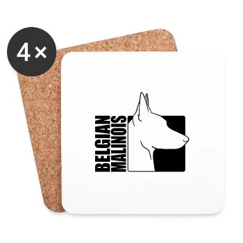 Belgian Malinois Profil Hunde Hund Wilsigns - Untersetzer (4er-Set) - Weiß - Vorne