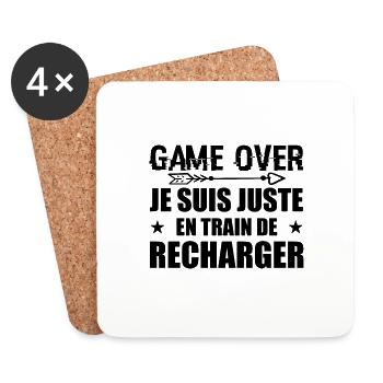 Game Over ? Je Suis Juste En Train De Recharger - Dessous de verre (lot de 4) - blanc - Devant