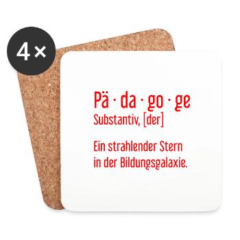Pädagoge Pädagogen Schule Lehrer Unterricht - Untersetzer (4er-Set) - Weiß - Vorne