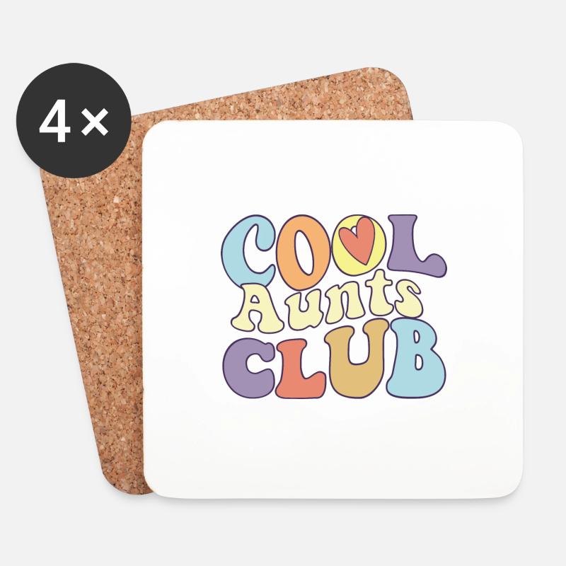 Cool Aunts Club Best Proud Auntie Ever Squad - Untersetzer (4er-Set) - Weiß