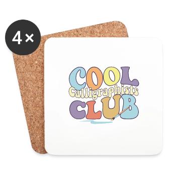 Cool Calligraphists Club Calligraphy Professional - Untersetzer (4er-Set) - Weiß - Vorne