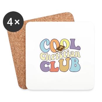 Cool Christian Club Équipe religieuse Jésus-Christ - Dessous de verre (lot de 4) - blanc - Devant