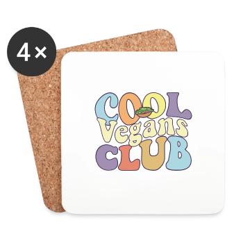 Cool Vegans Club Végétarien Life Régime à base de plantes - Dessous de verre (lot de 4) - blanc - Devant