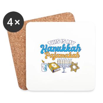 This Is My Hanukkah Pajamakah Jewish Matching - Untersetzer (4er-Set) - Weiß - Vorne