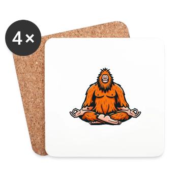 Méditation de Bigfoot : Zen dans la nature - Dessous de verre (lot de 4) - blanc - Devant