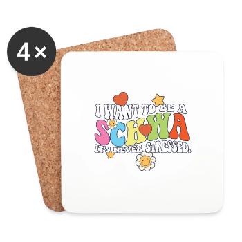 English Teacher I Want to be a Schwa ELA Life - Coasters (set of 4) - white - Front