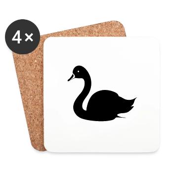 Schwan - Untersetzer (4er-Set) - Weiß - Vorne