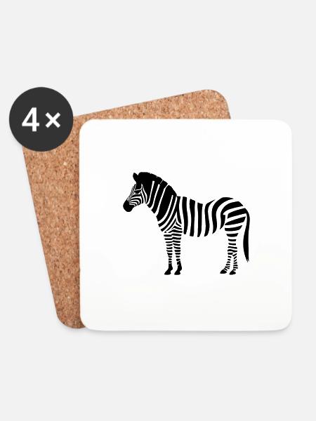 Kleines Zebra - Untersetzer (4er-Set) - Weiß