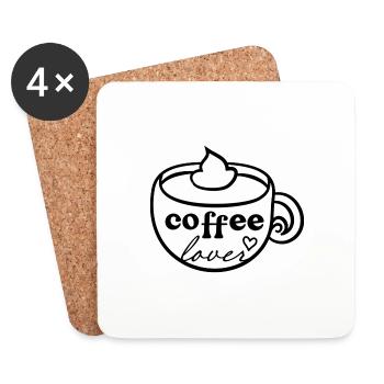 Coffe lover - Kaffee Liebhaber Design - Untersetzer (4er-Set) - Weiß - Vorne