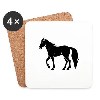 Cheval - Dessous de verre (lot de 4) - blanc - Devant